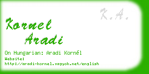 kornel aradi business card