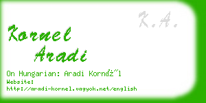 kornel aradi business card